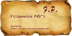Filipovics Pál névjegykártya